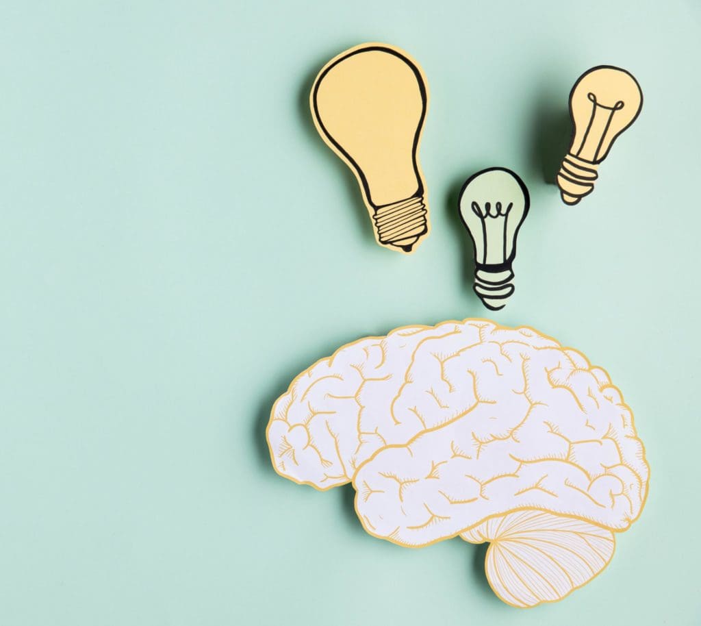 cerveau papier copie espace ampoule